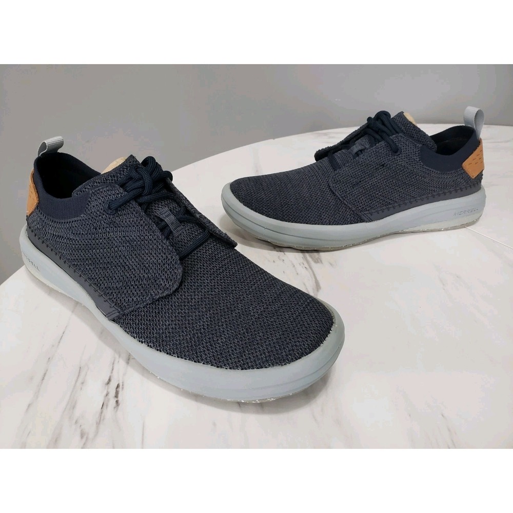 NEW NO BOX MENS SIZE 8 Merrell Gridway Shoes Knit Navy Blue J35175 Sneakers